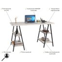Ver imagem 5 de Escrivaninha Mesa Escritório Cavalete Estilo Kuadra 4 Prateleiras 135cm Industrial Snow Branco