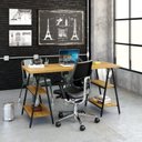 Ver imagem 6 de Escrivaninha Mesa Escritório Cavalete Estilo Kuadra 4 Prateleiras 150cm Industrial Lâmina Mel Marrom