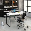 Ver imagem 6 de Escrivaninha Mesa Escritório Office Estilo Kuadra 90cm Industrial Branco Chess Marrom