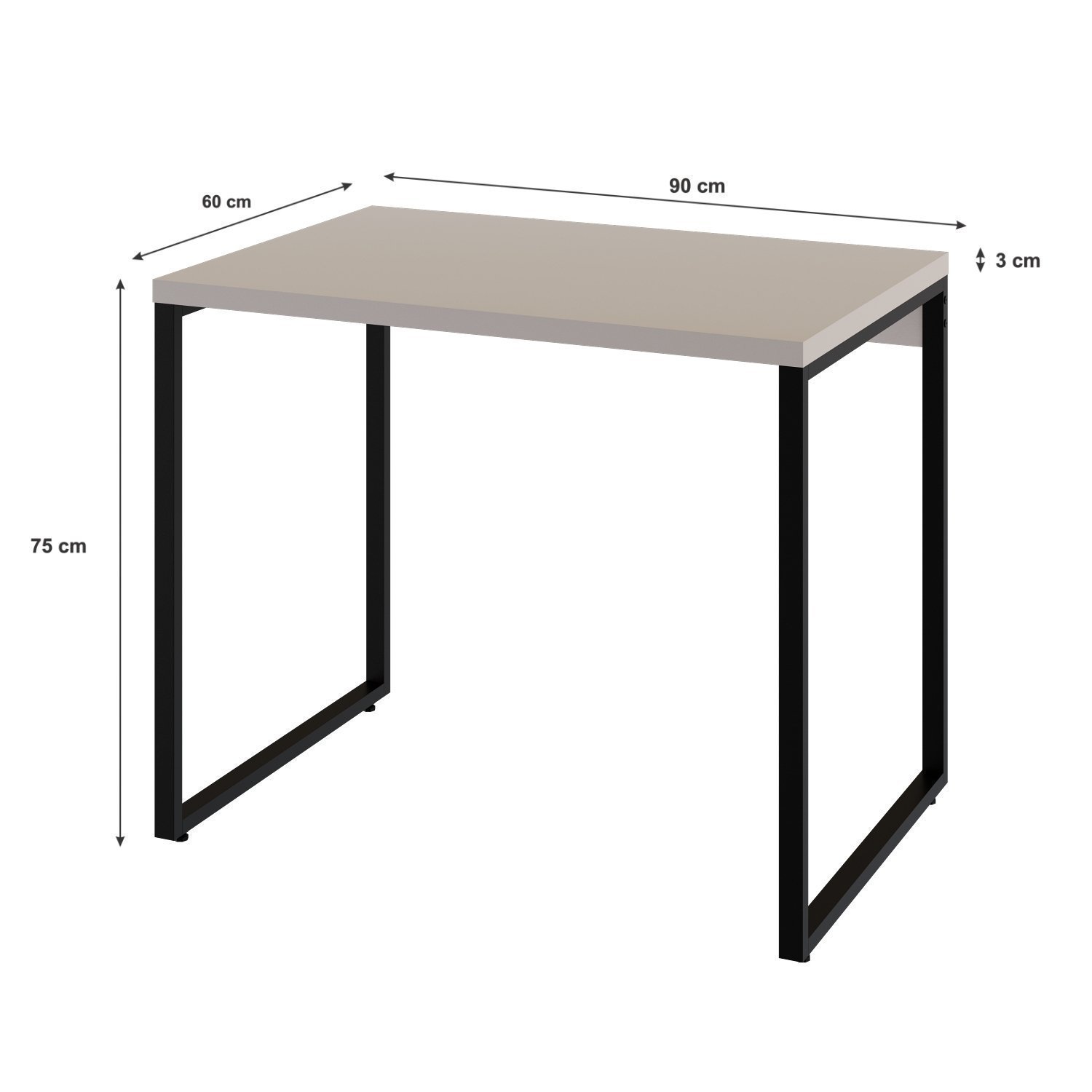 Mesa para Escritório Office Estilo Industrial 90cm Kuadra  - 4