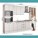 Ver imagem 3 de Cozinha Completa Milla Perfect 15 Portas 3 Gavetas MDF 340cm Branco