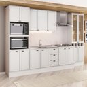 Ver imagem 1 de Cozinha Completa Milla Perfect 15 Portas 3 Gavetas MDF 340cm Branco