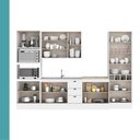Ver imagem 2 de Cozinha Completa Milla Perfect 15 Portas 3 Gavetas MDF 340cm Branco