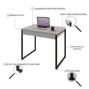 Ver imagem 5 de Escrivaninha Mesa Escritório Kuadra 2 Gavetas 90cm Industrial Branco Chess Marrom