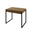 Ver imagem 2 de Escrivaninha Mesa Escritório Kuadra 2 Gavetas 90cm Estrutura Industrial Preto Marrom/Lâmina Mel