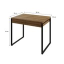 Ver imagem 3 de Escrivaninha Mesa Escritório Kuadra 2 Gavetas 90cm Estrutura Industrial Preto Marrom/Lâmina Mel