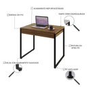 Ver imagem 5 de Escrivaninha Mesa Escritório 90cm 2 Gavetas Kuadra