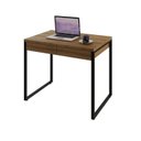 Ver imagem 5 de Escrivaninha Mesa Escritório Kuadra 2 Gavetas 90cm Estrutura Industrial Preto Marrom/Lâmina Mel