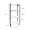 Estante para Livros Industrial 145cmx60cm 4 Prateleiras Kuadra - 4