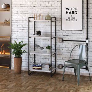 Estante para Livros Industrial 145cmx60cm 4 Prateleiras Kuadra