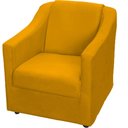 Ver imagem 5 de Kit 3 Poltronas Mila Pé de Plástico Cromado - Mostarda Suede