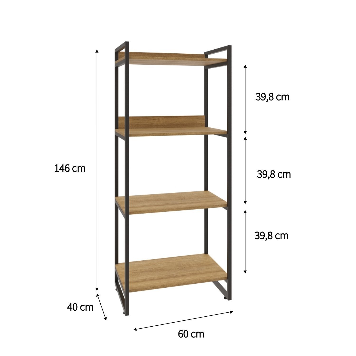 Estante Multiuso 146cmx60cm com 4 Prateleiras Kuadra  - 4