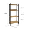 Estante para Livros Industrial 145cmx60cm 4 Prateleiras Kuadra - 4