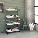 Ver imagem 6 de Estante de Livros Industrial Aço 80CMX145CM 4 Prateleiras Kuadra Branco