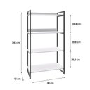 Ver imagem 4 de Estante de Livros Industrial Aço 80CMX145CM 4 Prateleiras Kuadra Branco