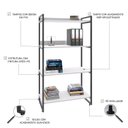 Ver imagem 5 de Estante de Livros Industrial Aço 80CMX145CM 4 Prateleiras Kuadra Branco