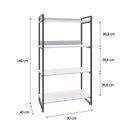 Ver imagem 4 de Estante para Livros Industrial 145cmx80cm 4 Prateleiras Kuadra