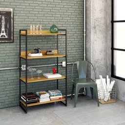 Estante para Livros Industrial 145cmx80cm 4 Prateleiras Kuadra - 6