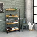 Ver imagem 6 de Estante de Livros Industrial Aço 80CMX145CM 4 Prateleiras Kuadra Marrom