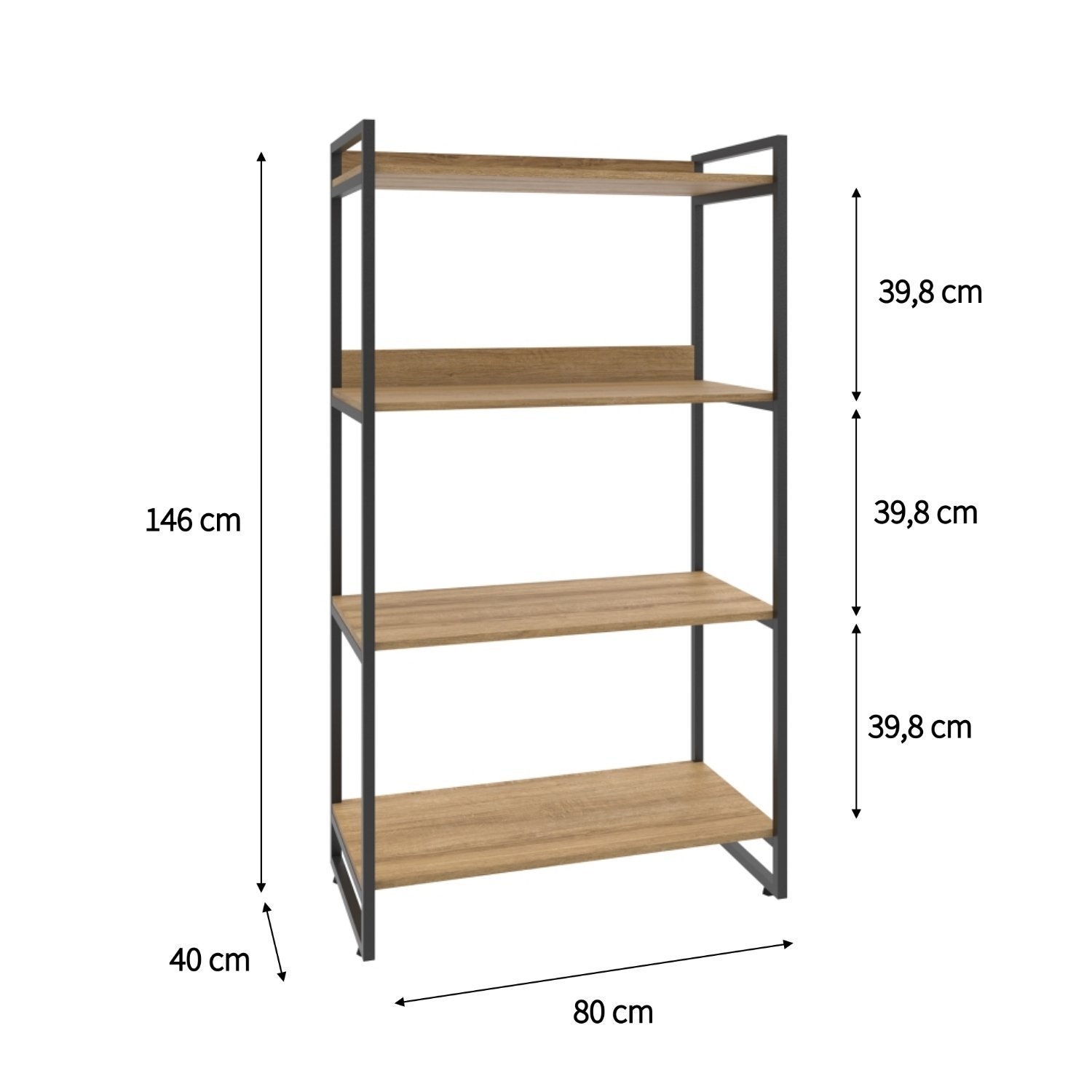 Estante Multiuso 146cmx80cm com 4 Prateleiras Kuadra  - 4