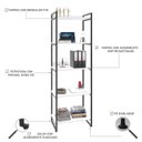 Ver imagem 5 de Estante de Livros Industrial Aço 60CMX187CM 5 Prateleiras Kuadra Branco