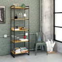 Ver imagem 6 de Estante de Livros Industrial Aço 60CMX187CM 5 Prateleiras Kuadra Marrom