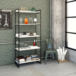 Estante para Livros Industrial 187cmx80cm 5 Prateleiras Kuadra - 6