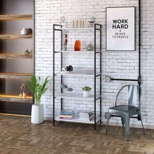 Estante para Livros Industrial 187cmx80cm 5 Prateleiras Kuadra