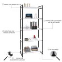 Ver imagem 5 de Estante de Livros Industrial Aço 80CMX187CM 5 Prateleiras Kuadra Branco