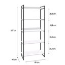 Ver imagem 4 de Estante de Livros Industrial Aço 80CMX187CM 5 Prateleiras Kuadra Branco