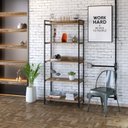 Ver imagem 1 de Estante de Livros Industrial Aço 80CMX187CM 5 Prateleiras Kuadra Marrom