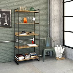 Estante para Livros Industrial 187cmx80cm 5 Prateleiras Kuadra - 6