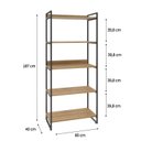 Ver imagem 4 de Estante de Livros Industrial Aço 80CMX187CM 5 Prateleiras Kuadra Marrom