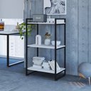 Ver imagem 6 de Estante de Livros Industrial Aço 60CMX104CM 3 Prateleiras Kuadra Branco
