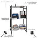 Ver imagem 5 de Estante de Livros Industrial Aço 60CMX104CM 3 Prateleiras Kuadra Branco