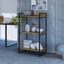 Ver imagem 6 de Estante de Livros Industrial Aço 60CMX104CM 3 Prateleiras Kuadra Marrom