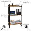 Ver imagem 5 de Estante para Livros Industrial 104cmx60cm 3 Prateleiras Kuadra