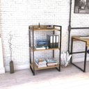 Ver imagem 1 de Estante de Livros Industrial Aço 60CMX104CM 3 Prateleiras Kuadra Marrom