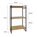 Ver imagem 4 de Estante de Livros Industrial Aço 60CMX104CM 3 Prateleiras Kuadra Marrom