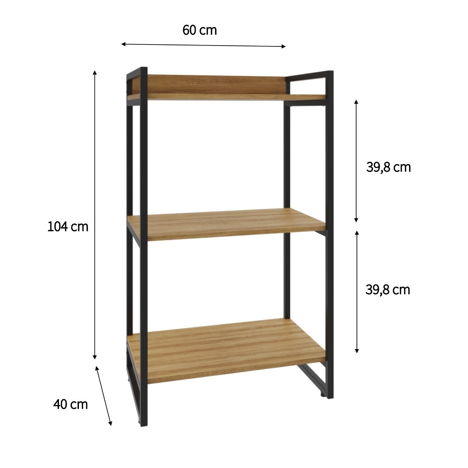 Estante Multiuso 104cmx60cm 3 Prateleiras Kuadra  - 4