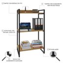 Ver imagem 5 de Estante de Livros Industrial Aço 60CMX104CM 3 Prateleiras Kuadra Marrom