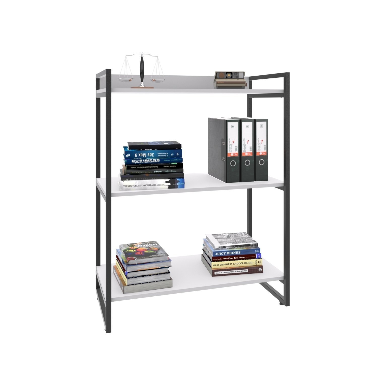 Estante para Livros Industrial 104cmx80cm 3 Prateleiras Kuadra - 2