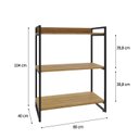 Ver imagem 4 de Estante de Livros Industrial Aço 80CMX104CM 3 Prateleiras Kuadra Marrom