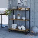 Ver imagem 6 de Estante de Livros Industrial Aço 80CMX104CM 3 Prateleiras Kuadra Marrom