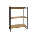Ver imagem 3 de Estante de Livros Industrial Aço 80CMX104CM 3 Prateleiras Kuadra Marrom