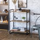 Ver imagem 1 de Estante de Livros Industrial Aço 80CMX104CM 3 Prateleiras Kuadra Marrom