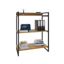 Ver imagem 2 de Estante de Livros Industrial Aço 80CMX104CM 3 Prateleiras Kuadra Marrom