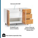 Ver imagem 2 de Balcão para Pia 120cm sem Tampo 2 Portas 3 Gavetas Madeira Maciça/MDF Ikigai Branco/Carvalho