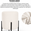 Ver imagem 4 de Kit 02 Puff Siena 45cm Decorativo Puffe Banqueta Tecido Linho