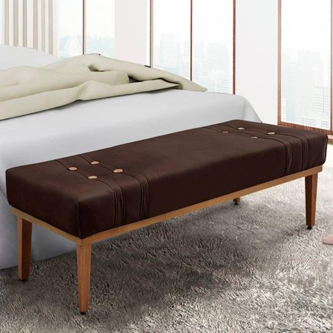 Recamier Gênova 160cm Casal Suede Madeira Maciça Lucadi